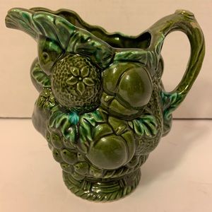Vintage Mid Century Modern Ceramic 1950's Rubens Festive Orchard Small Pitcher.